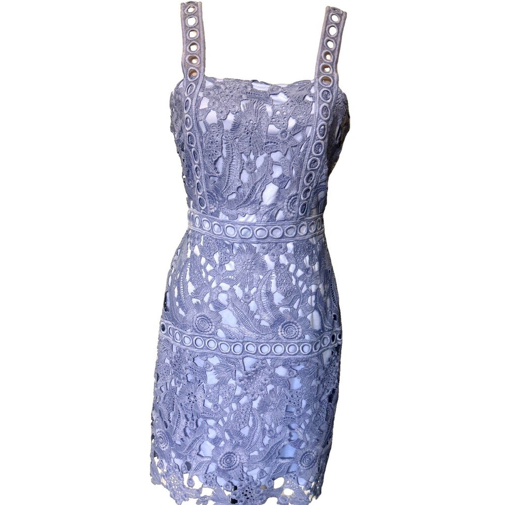 Sam Edelman Lilac Floral Embroidered Circle Sleeveless Midi Lined Dress Sz 4